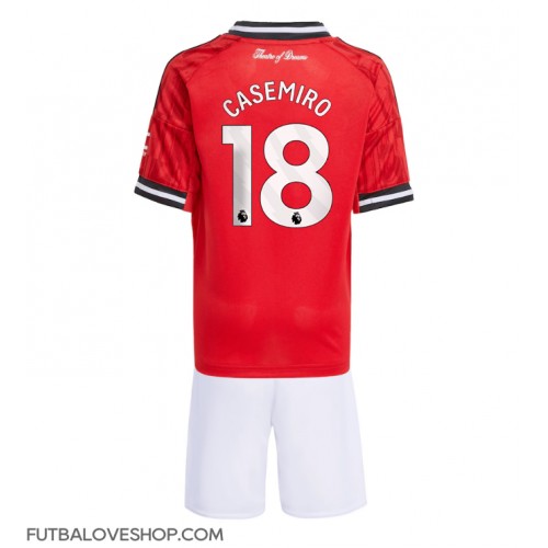 Dres Manchester United Casemiro #18 Domáci pre deti 2025-26 Krátky Rukáv (+ trenírky)